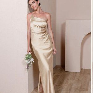 Revelry Jade Satin Bridesmaid Dress